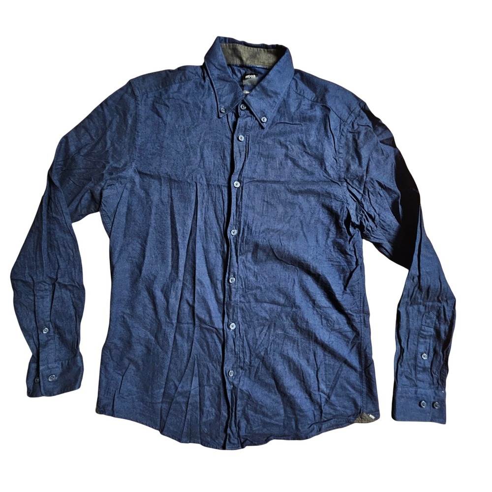 Hugo Boss Mens Long Sleeve Button Down Dress Shirt L‎ Minimalist Quiet Luxury